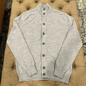 SUITSUPPLY - 100% merino wool heather grey Men’s Cardigan Size L